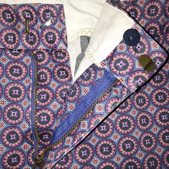 Lands End pants, intricate pattern in blues/pinks - Picture 9 of 12